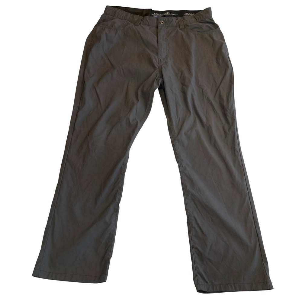 Eddie Bauer Mens Horizon Guide Chino Pants 38x30 Gray Water Repellent Stretch